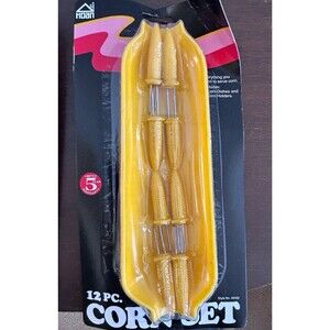 Vintage 12 Piece Corn Serving Set New In Package. Adorable & Unbreakable.